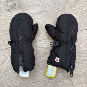 Hot Paws Toddler Snow Mittens 12-24M Black Winter Zip Warm Gloves